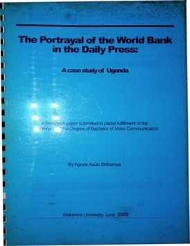 The Portrayal of the World Bank in the Daily Press: A case study of Uganda