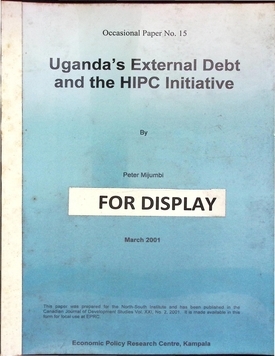 Uganda's external debt to HIPC Initiative