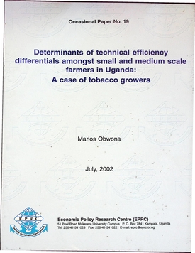 Determinants of technical efficiency differentials amongst small and medium scale farmers in Uganda: A case of tobacco growers